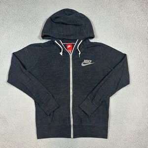 Nike Jacket Women's Large Charcoal Gray Hoodie Full Zip Cotton Blend